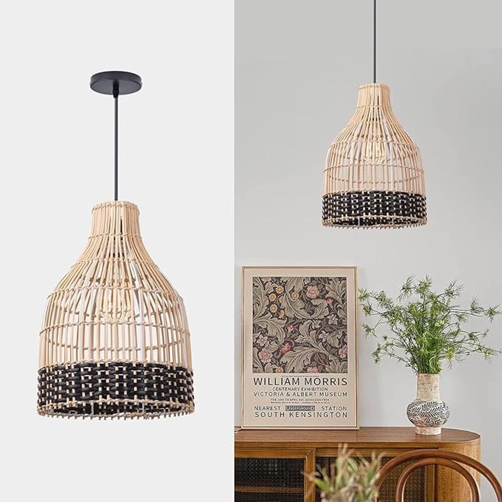 Wicker Rattan Pendant Light - Picture 5 of 7